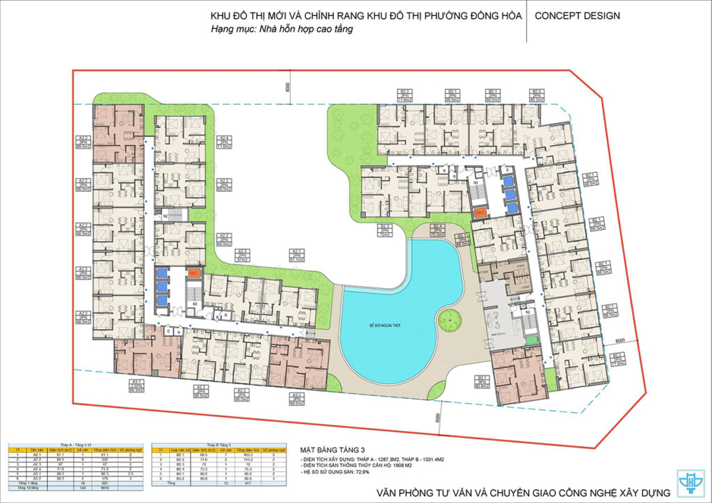 Mặt bằng thiết kế chung cư Golden Point Đồng Hòa